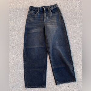 Quince barrel leg jeans dark wash black wide leg pants NWOT